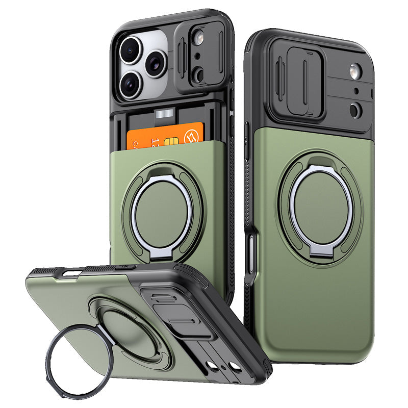 📱 Stoßfeste Handyhülle mit Kartenfach & Kameraschutz – für iPhone 11–17, in 5 Farben 🛡️✨