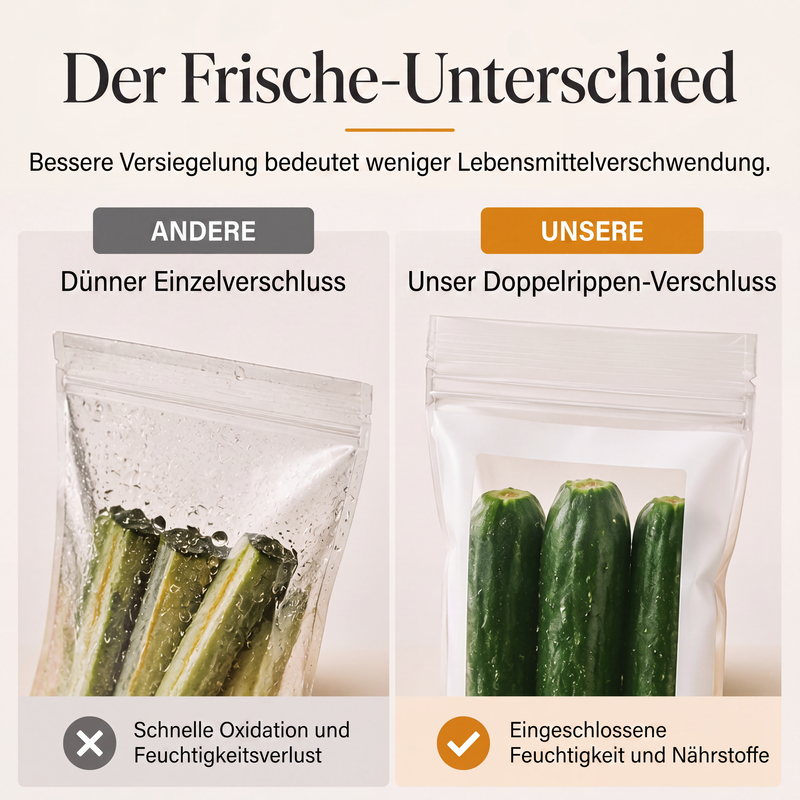 ♻️✅ Wiederverwendbare verdickte Lebensmittelaufbewahrungsbeutel | Auslaufsicher & Geruchsbeständig Frischhaltebeutel für Küche & Lebensmittel