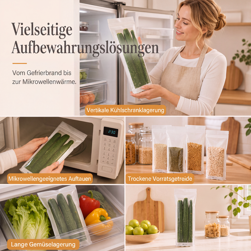 ♻️✅ Wiederverwendbare verdickte Lebensmittelaufbewahrungsbeutel | Auslaufsicher & Geruchsbeständig Frischhaltebeutel für Küche & Lebensmittel
