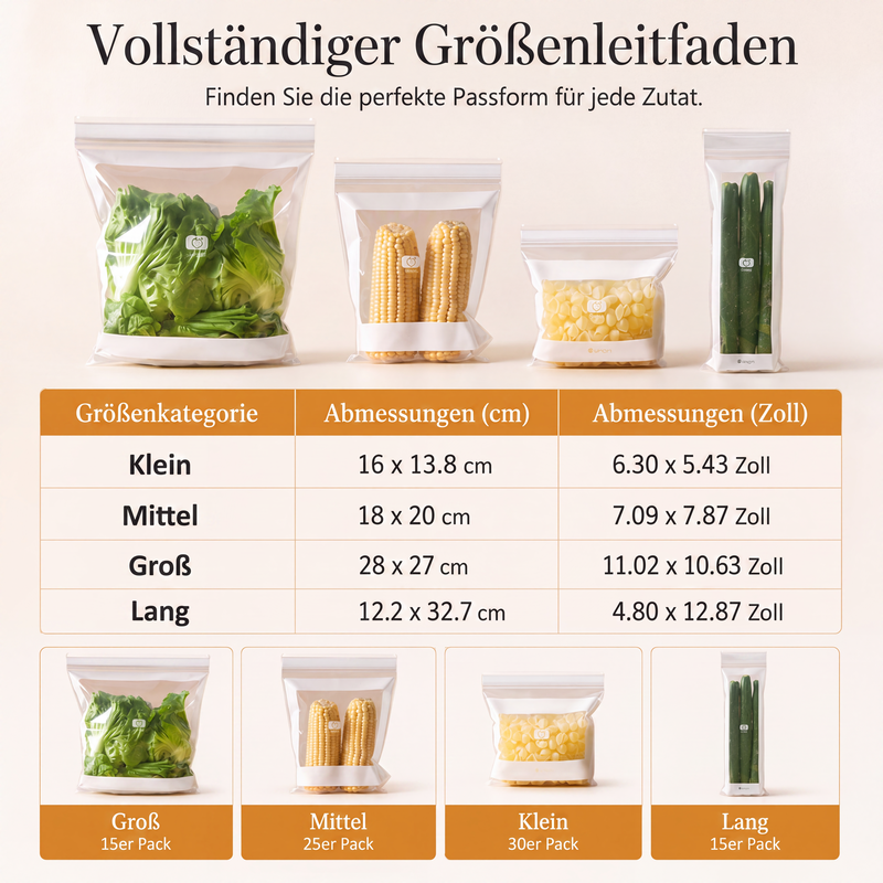 ♻️✅ Wiederverwendbare verdickte Lebensmittelaufbewahrungsbeutel | Auslaufsicher & Geruchsbeständig Frischhaltebeutel für Küche & Lebensmittel