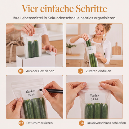 ♻️✅ Wiederverwendbare verdickte Lebensmittelaufbewahrungsbeutel | Auslaufsicher & Geruchsbeständig Frischhaltebeutel für Küche & Lebensmittel