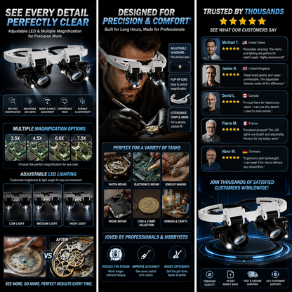 ✨50 % RABATT🛠️🔍 Nie wieder müde Augen und schlechte Beleuchtung! Die ultimative 25-fache Vergrößerungsbrille mit einstellbarer Dual-LED-Beleuchtung zeigt Uhren, Schmuck und Elektronik gestochen scharf.