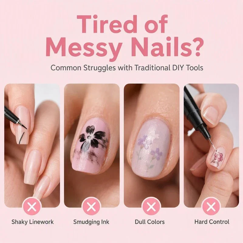 💅 24-farbige Nagelkunststifte mit zwei Spitzen – Einfache DIY-Nageldesigns