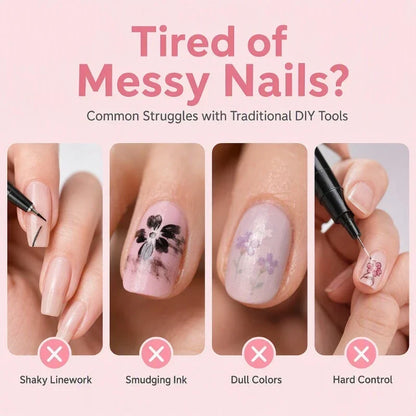 💅 24-farbige Nagelkunststifte mit zwei Spitzen – Einfache DIY-Nageldesigns