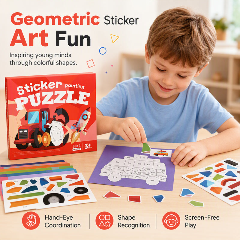 🎨🔷 Stickerbuch Geometrie – kreativ, lehrreich & bunt – perfekte Beschäftigung für zu Hause! 🌟