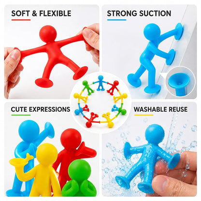 🪟🎨 Saugnapf-Spielzeug – bunte Figuren, haften überall – perfekt für Bad & Kinderzimmer! 💖
