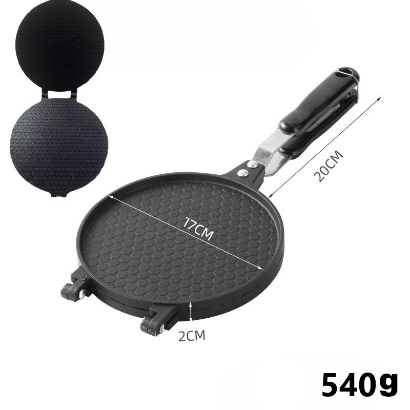 🔥 Antihaftbeschichtete Pfanne für zwei Zwecke – perfekt für Pfannkuchen, Steaks und Waffelhörnchen! 🥞🥩🍦