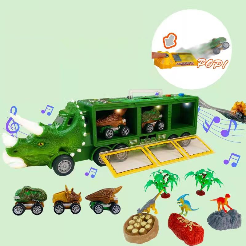 🦖🔊 Dino-Transporter – interaktiv, mit Licht & Sound – fördert Kreativität & Motorik! 💪