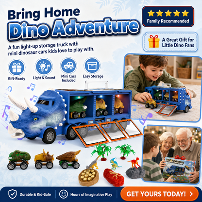 🦖🔊 Dino-Transporter – interaktiv, mit Licht & Sound – fördert Kreativität & Motorik! 💪