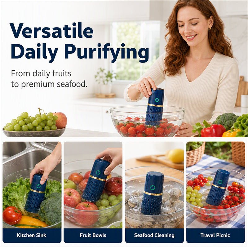 🥦💧 Kabelloser Lebensmittelreiniger – entfernt Pestizide & Bakterien – für gesunde Ernährung! 💪
