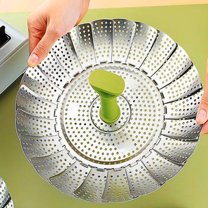 🍲🔥 Dämpfkorb aus Edelstahl – expandierbar, für Gemüse & Fisch – gesund kochen! 💪