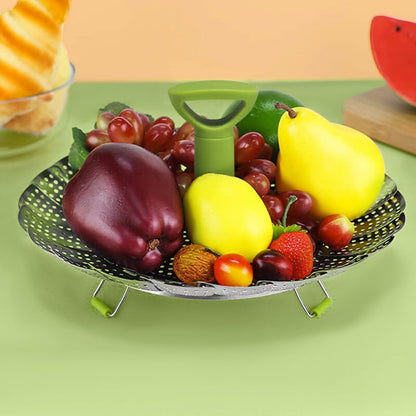 🍲🔥 Dämpfkorb aus Edelstahl – expandierbar, für Gemüse & Fisch – gesund kochen! 💪