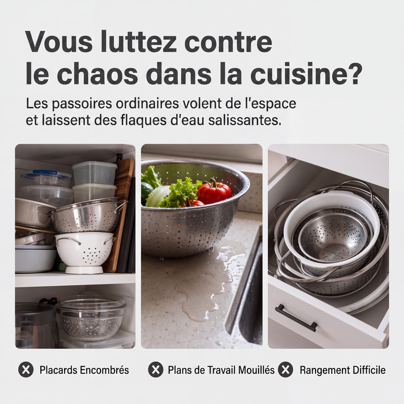 🔥 BEGRENZTES ANGEBOT: 50 % Rabatt! 🥗 Multifunktionales, zusammenklappbares Sieb – Abtropfgestell mit Auffangschale, kompakt und praktisch für die Küche ✨