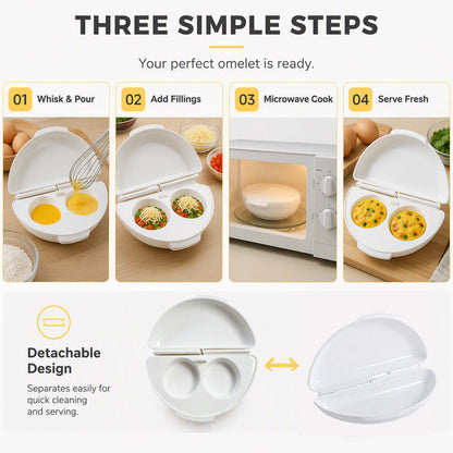🔥🎁 2+1 GRATIS!!🥳💞 50K+ VERKAUFT! ⚡🍳 2-in-1 Mikrowellen-Omelett- und Eierkocher