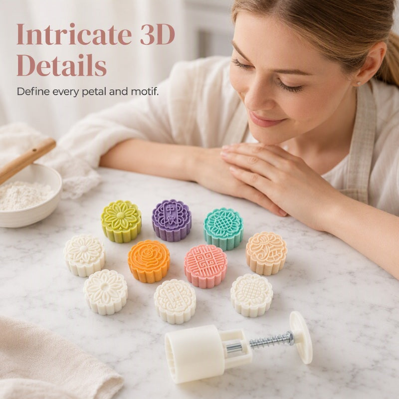 🔥🎁JETZT 50 % RABATT!! 🥳💞 50K+ VERKAUFT! ⚡🥮 Hand‑Press‑Mondkuchen‑Form‑Set
