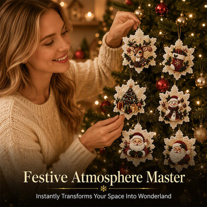🔥🎁 2+1 GRATIS!!🥳🎄 DIY Diamantmalerei Weihnachtsanhänger‑Set (6 Stück) – Basteldeko zum Aufhängen am Weihnachtsbaum ✨