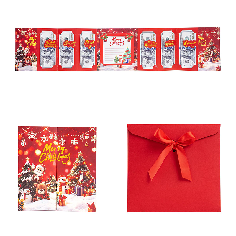 🎄 50% RABATT! ✨ Festlicher Geldgeschenk-Kartenhalter für Weihnachten – mit Fächern, Grußbereich & Schleifenumschlag 💌