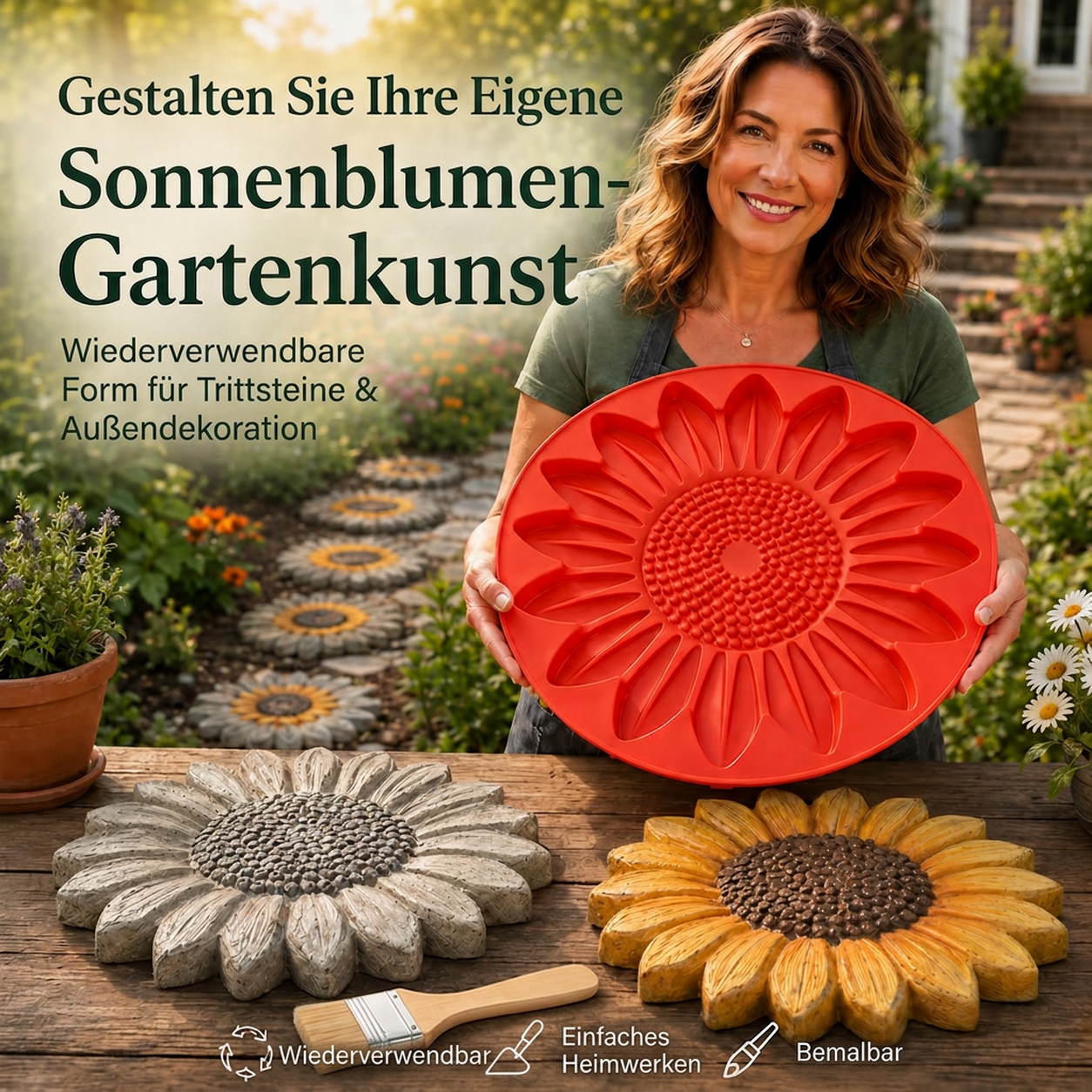 🌻 JETZT 49% RABATT! 🎨 Wiederverwendbare Gartengussform – Kreative Designs, langlebig & einfach zu verwenden – Gestalten Sie mühelos einzigartige Gartendekorationen ✨