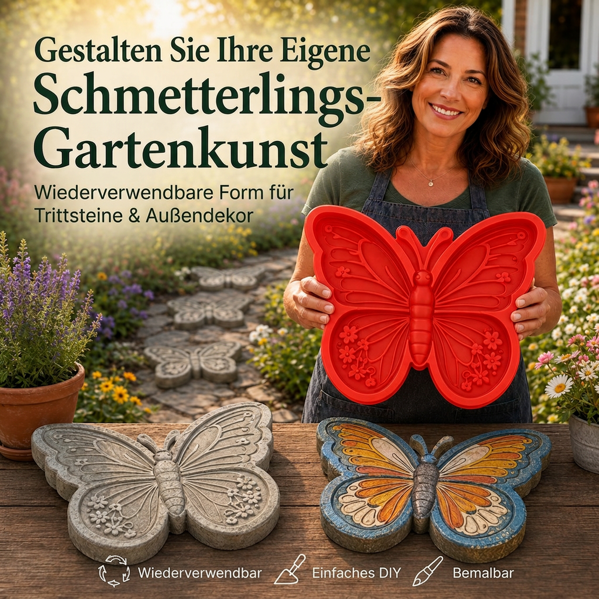 🌻 JETZT 49% RABATT! 🎨 Wiederverwendbare Gartengussform – Kreative Designs, langlebig & einfach zu verwenden – Gestalten Sie mühelos einzigartige Gartendekorationen ✨