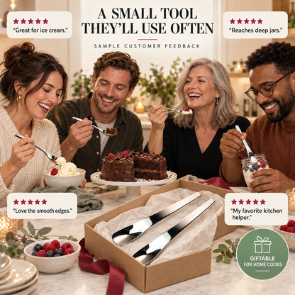 🥄 Dessertlöffel mit langem Stiel aus Edelstahl 316L