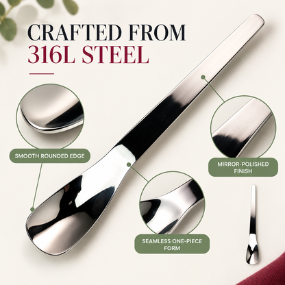 🥄 Dessertlöffel mit langem Stiel aus Edelstahl 316L