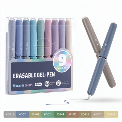 ✏️ 9er-Set Radierbarer Gelstift | 9 Farben mit Aufbewahrungsbox | Glättendes Schreiben für Büro & Schule