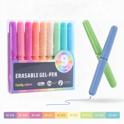 ✏️ 9er-Set Radierbarer Gelstift | 9 Farben mit Aufbewahrungsbox | Glättendes Schreiben für Büro & Schule