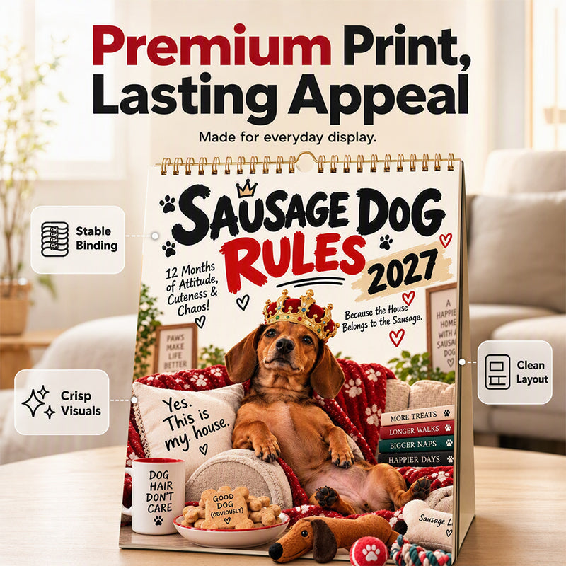 👑50 % Rabatt!!🐶Kalender mit verspielten Dackeln für 2027
