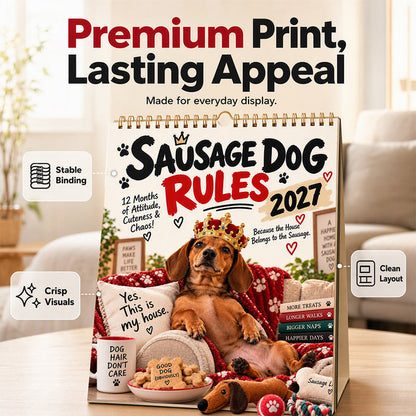 👑50 % Rabatt!!🐶Kalender mit verspielten Dackeln für 2027