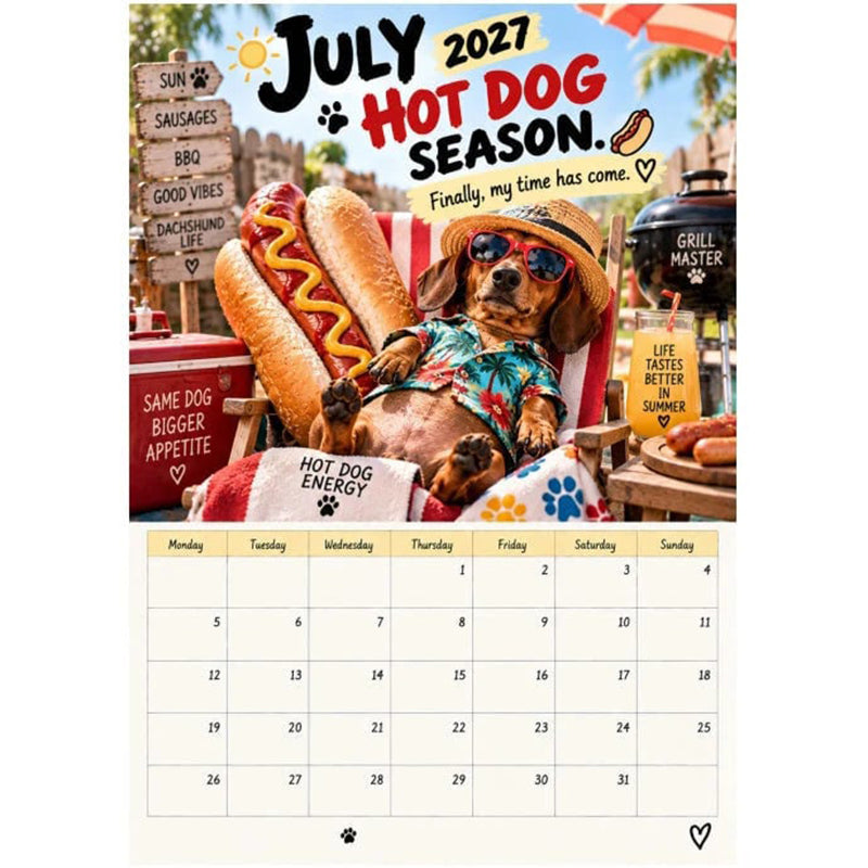 👑50 % Rabatt!!🐶Kalender mit verspielten Dackeln für 2027