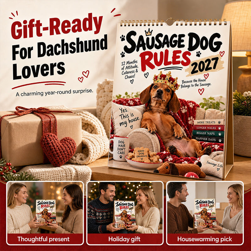 👑50 % Rabatt!!🐶Kalender mit verspielten Dackeln für 2027