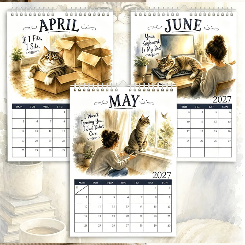 🐱🔥 50 % RABATT! 2027 A Cats Life Wandkalender – Monatliche niedliche Katzenfotos, großes Datumsraster, Feiertagsmarkierungen, dickes Papier, überall hängbare Wohn- und Bürodekoration ✨