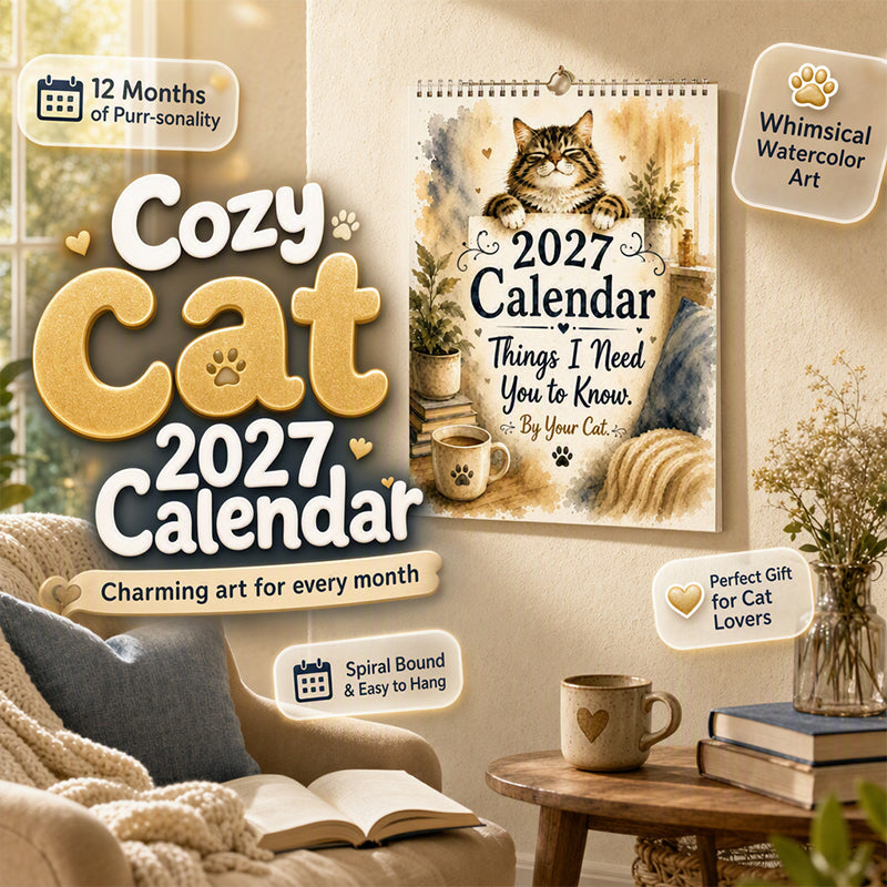 🐱🔥 50 % RABATT! 2027 A Cats Life Wandkalender – Monatliche niedliche Katzenfotos, großes Datumsraster, Feiertagsmarkierungen, dickes Papier, überall hängbare Wohn- und Bürodekoration ✨