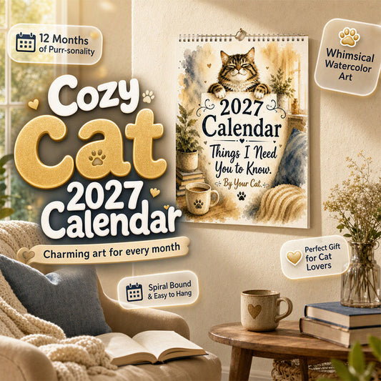 🐱🔥 50 % RABATT! 2027 A Cats Life Wandkalender – Monatliche niedliche Katzenfotos, großes Datumsraster, Feiertagsmarkierungen, dickes Papier, überall hängbare Wohn- und Bürodekoration ✨