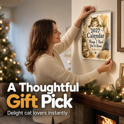 🐱🔥 50 % RABATT! 2027 A Cats Life Wandkalender – Monatliche niedliche Katzenfotos, großes Datumsraster, Feiertagsmarkierungen, dickes Papier, überall hängbare Wohn- und Bürodekoration ✨