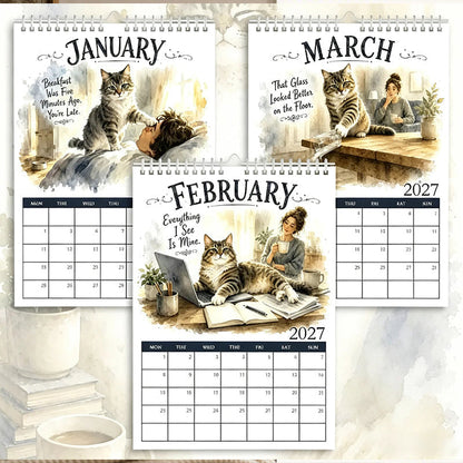 🐱🔥 50 % RABATT! 2027 A Cats Life Wandkalender – Monatliche niedliche Katzenfotos, großes Datumsraster, Feiertagsmarkierungen, dickes Papier, überall hängbare Wohn- und Bürodekoration ✨