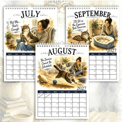 🐱🔥 50 % RABATT! 2027 A Cats Life Wandkalender – Monatliche niedliche Katzenfotos, großes Datumsraster, Feiertagsmarkierungen, dickes Papier, überall hängbare Wohn- und Bürodekoration ✨