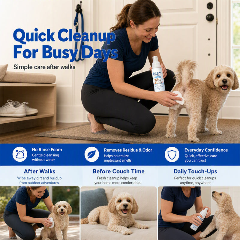 🐾 KAUFE 2, ERHALTE 1 GRATIS! 🧼 Trockenschaum für Haustiere – Ohne Abspülen ✨