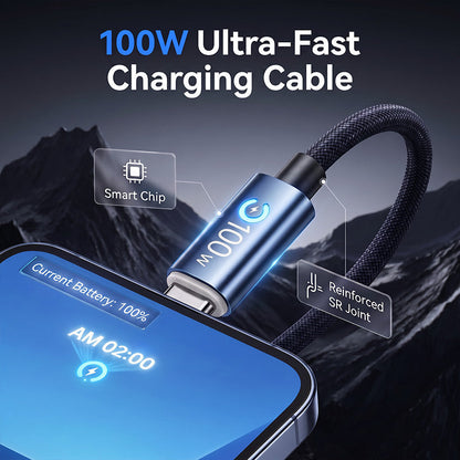 Laden Sie jedes Gerät im Handumdrehen auf! 100-W-Kabel mit Textilummantelung und Überladeschutz