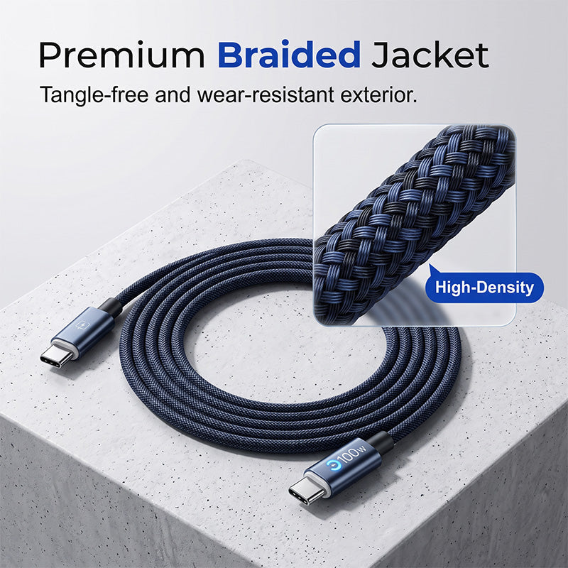 Laden Sie jedes Gerät im Handumdrehen auf! 100-W-Kabel mit Textilummantelung und Überladeschutz