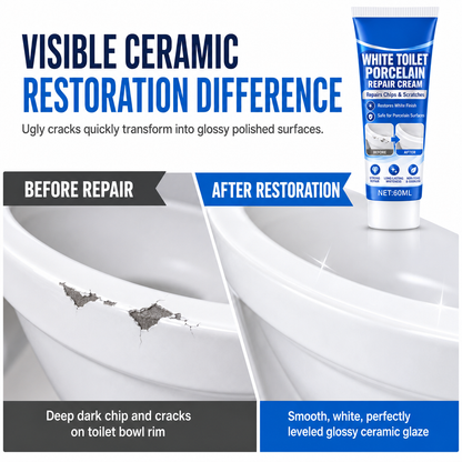 Weiße Reparaturcreme für Toilettenkeramik