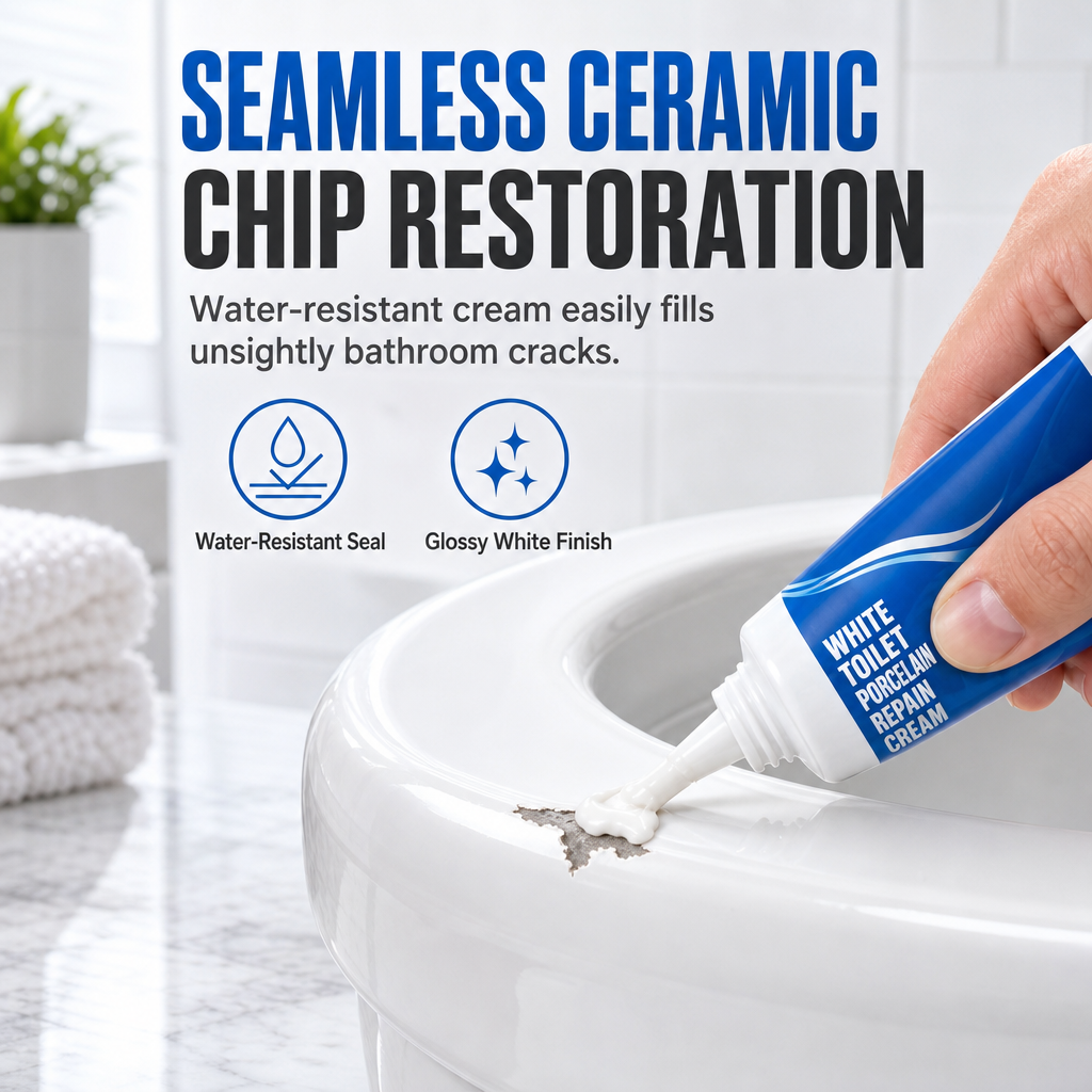 Weiße Reparaturcreme für Toilettenkeramik