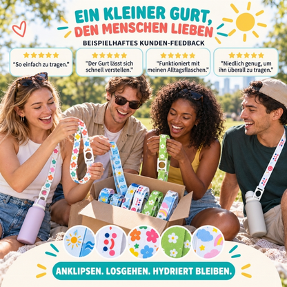 Verstellbares Wasserflaschen-Lanyard mit flexiblem Silikonring