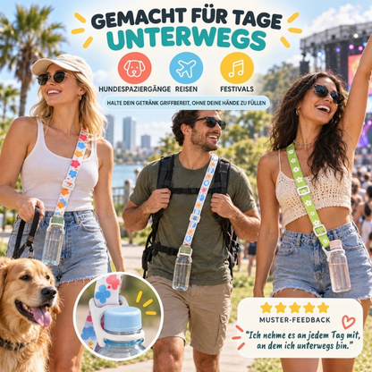 Verstellbares Wasserflaschen-Lanyard mit flexiblem Silikonring