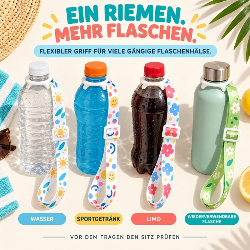 Verstellbares Wasserflaschen-Lanyard mit flexiblem Silikonring