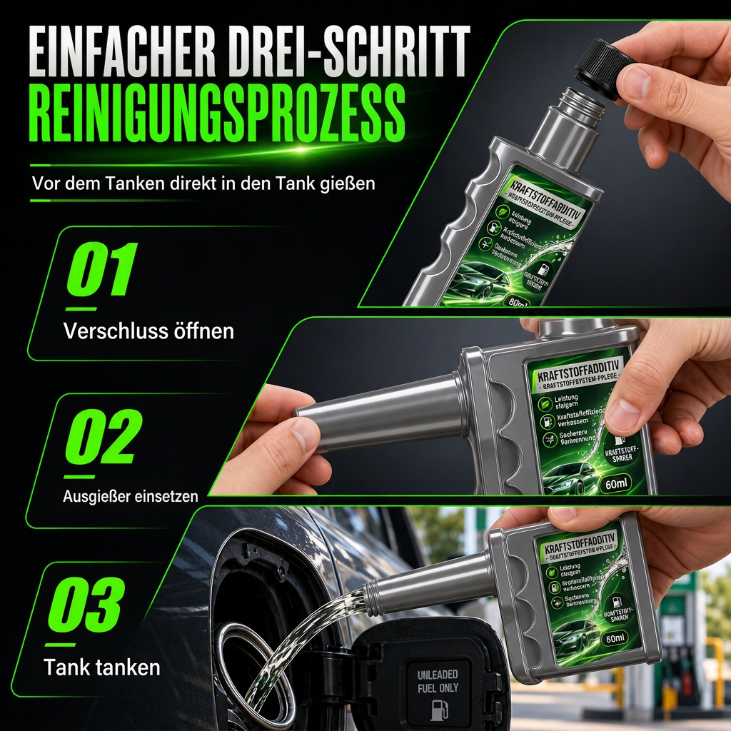 Benzinmotor- und Einspritzdüsenreiniger für Kraftstoffeinsparungen