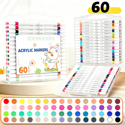 Vibrant Acrylic Brush Tip Markers Set