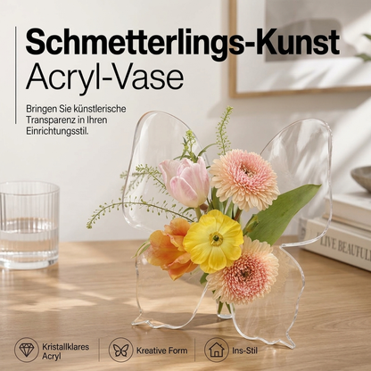 🦋 50% RABATT! 💐 Schmetterlingsvase – Transparent & dekorativ ✨