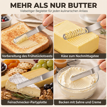Professionelles 3-in-1 Buttermesser und Streichmesser aus 304 Edelstahl