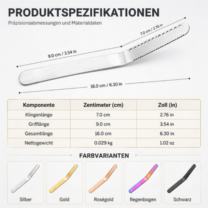 Professionelles 3-in-1 Buttermesser und Streichmesser aus 304 Edelstahl